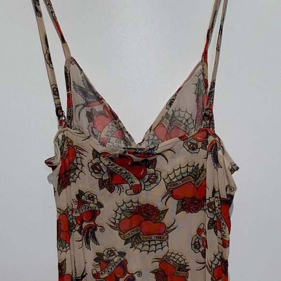Harley-Davidson Women's Multicolor Sheer Spaghetti Strap Nighty Slip Dress XS - Picture 5 of 10